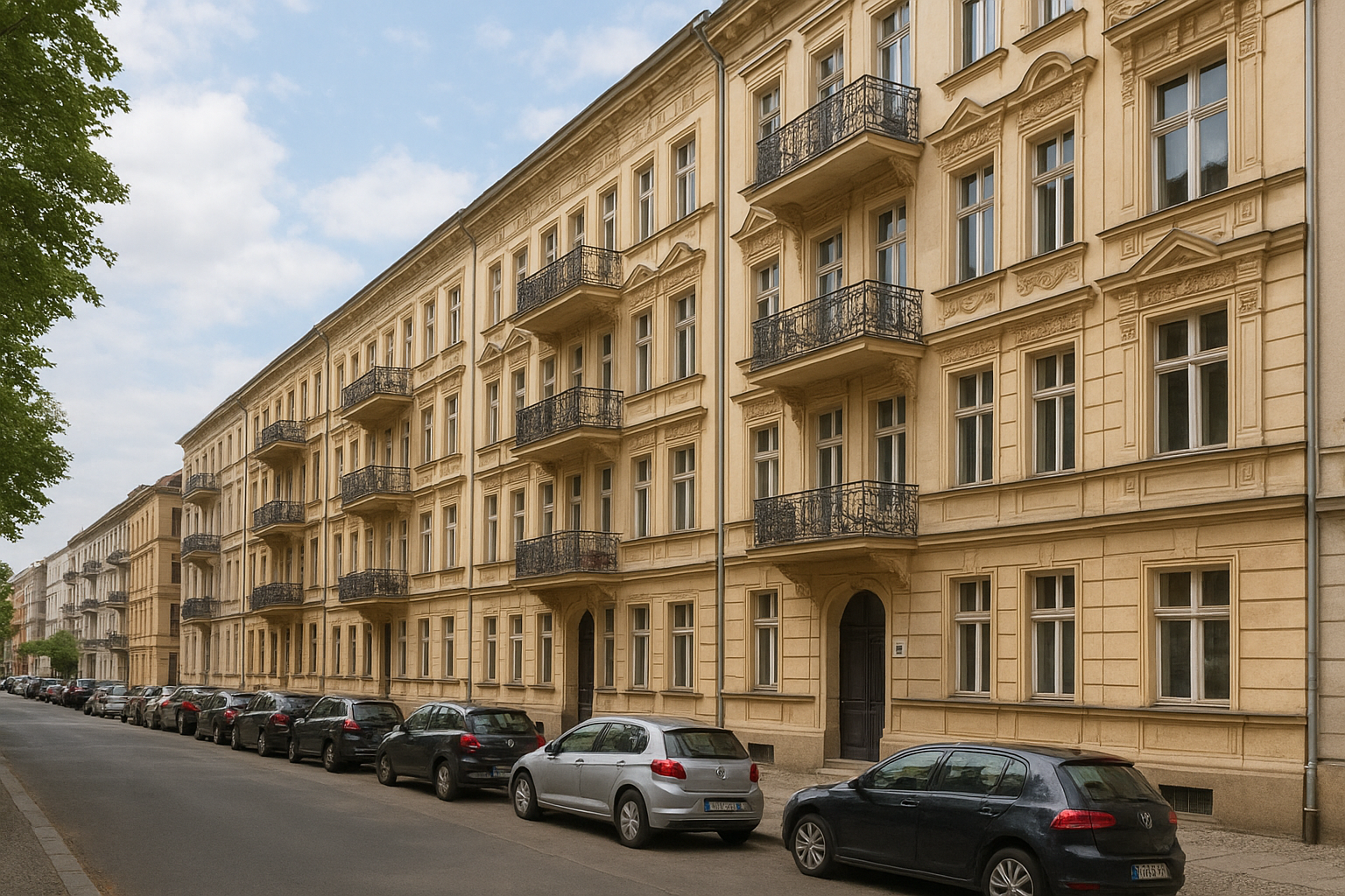 Häuserreihe Straße